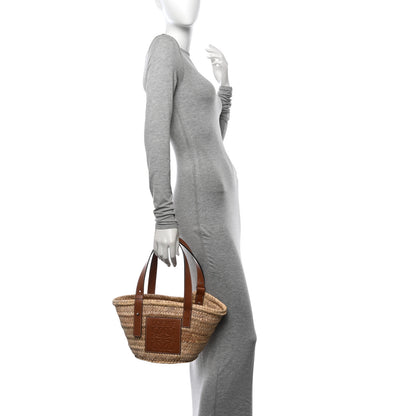 Loewe Raffia Small Basket Tote Bag Natural Tan 2 of 11