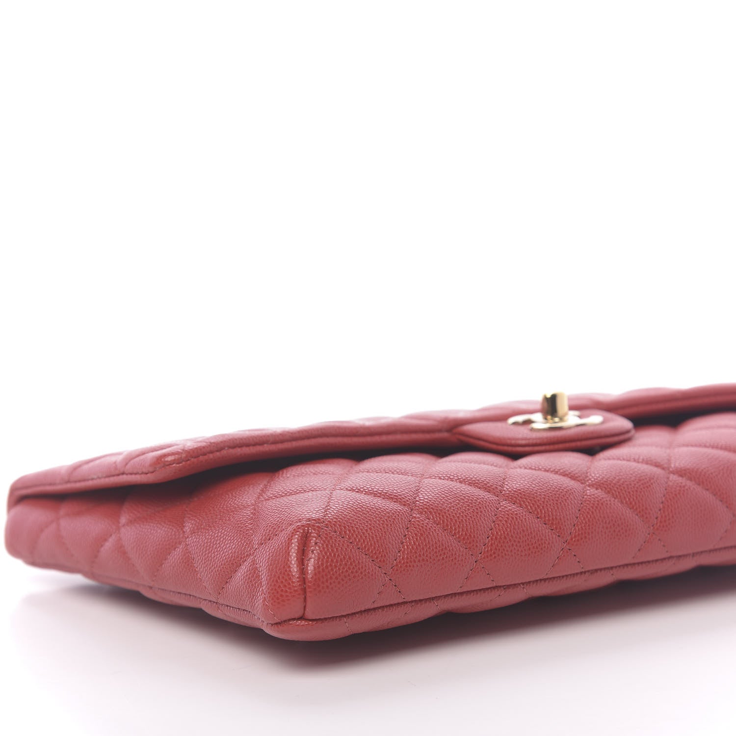Chanel Caviar Quilted Flap Clutch Red 8 of 10