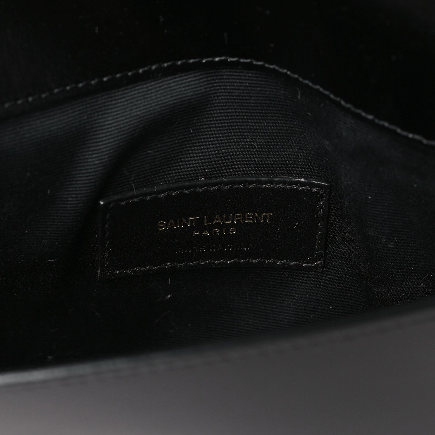 Saint Laurent Smooth Shiny Calfskin Monogram Uptown Pouch Black 6 of 7