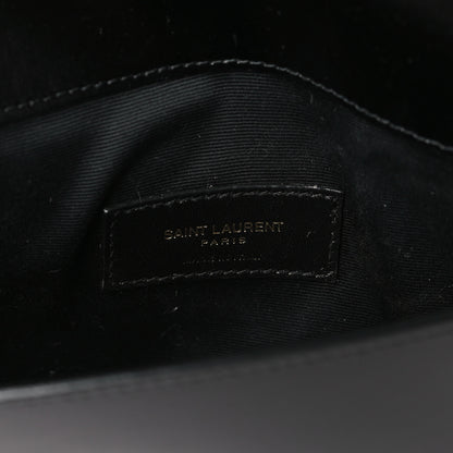 Saint Laurent Smooth Shiny Calfskin Monogram Uptown Pouch Black 6 of 7