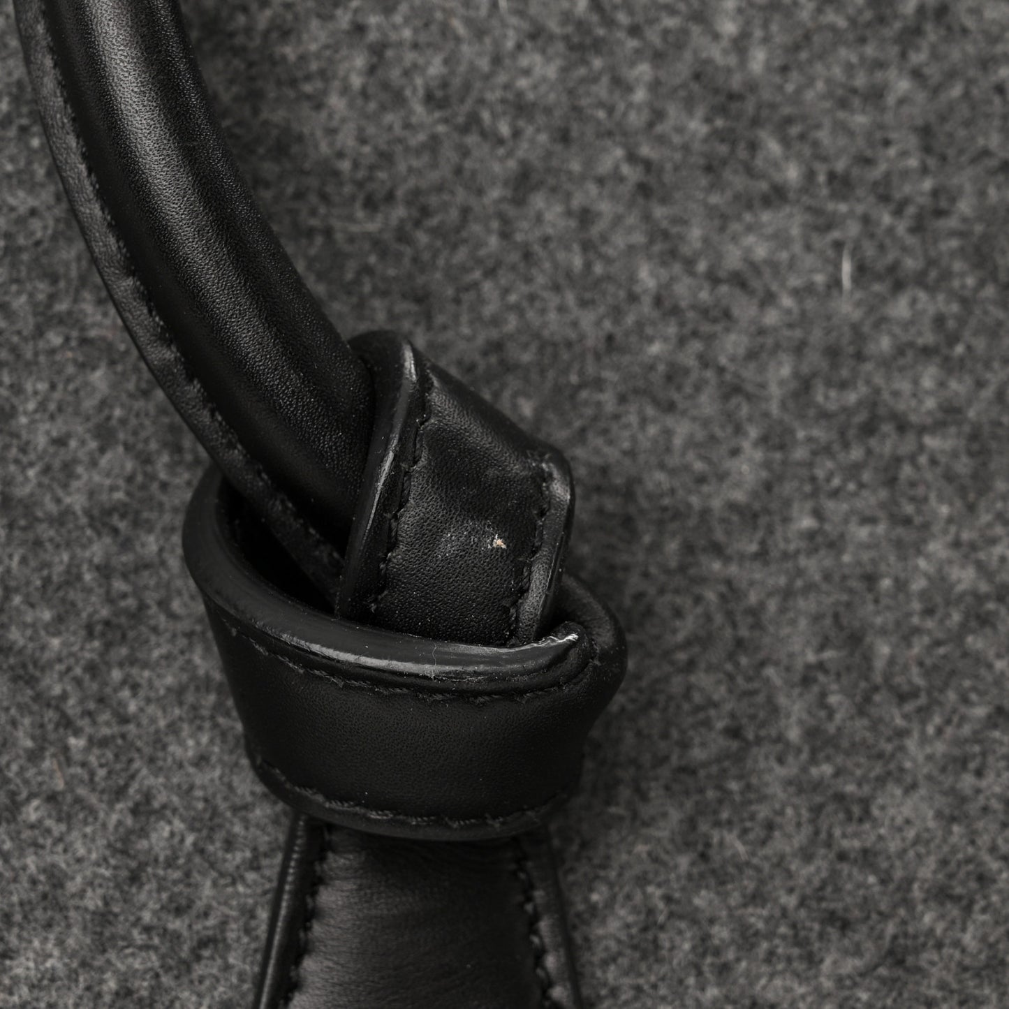 Felt Calfskin Medium Tie Knot Tote Grey Black