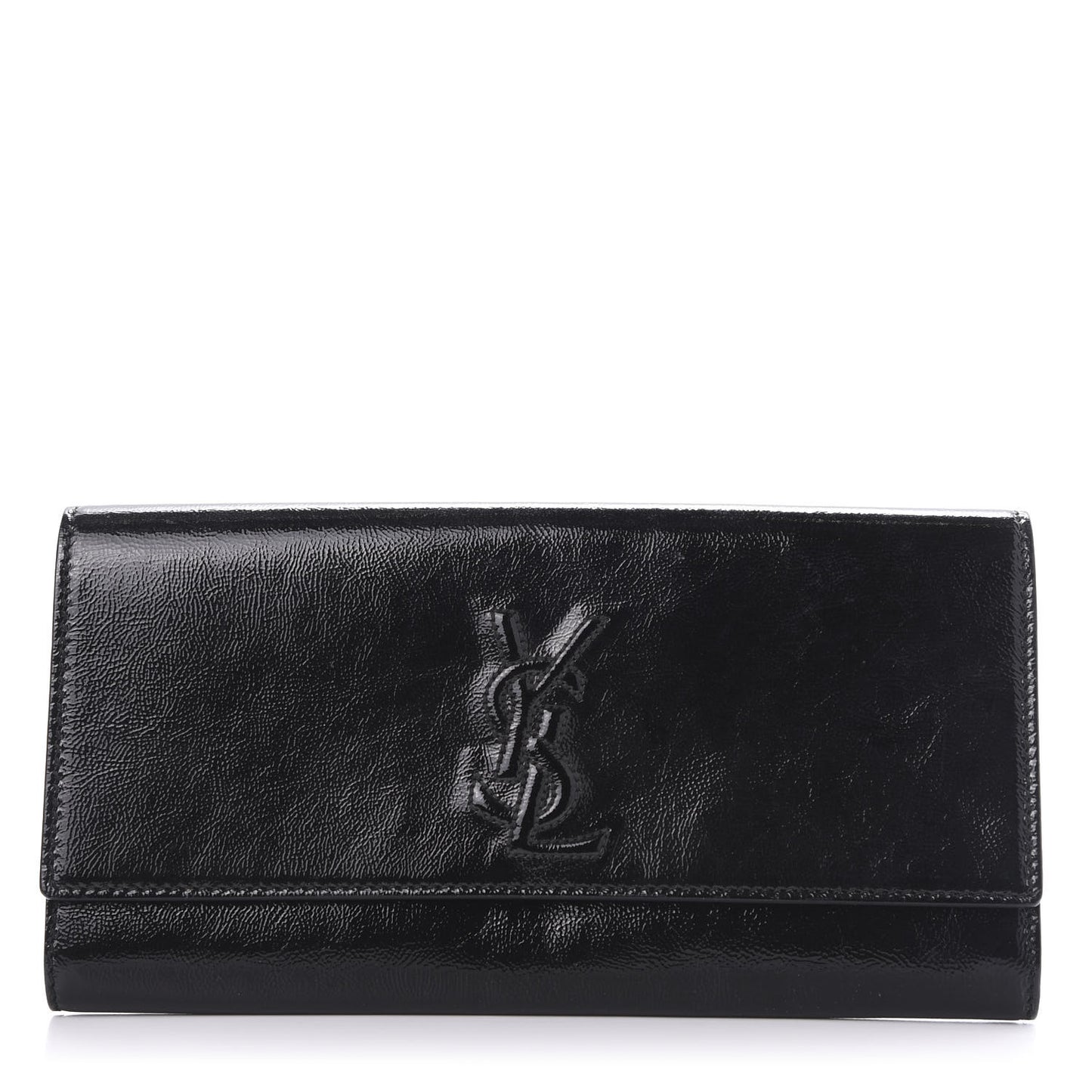 Textured Patent Monogram Small Belle De Jour Clutch Black