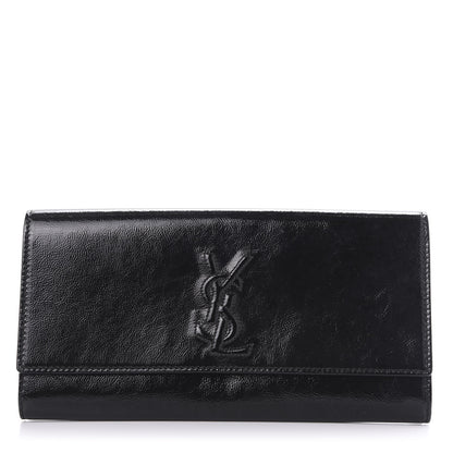 Saint Laurent Textured Patent Monogram Small Belle De Jour Clutch Black 1 of 11