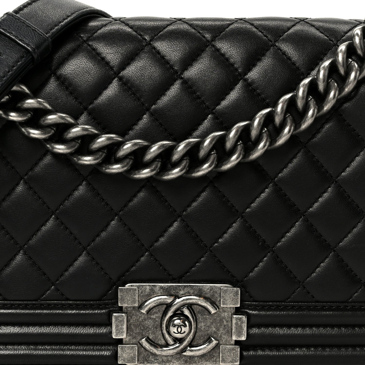 Chanel Lambskin Quilted Medium Boy Flap Black 8 of 10
