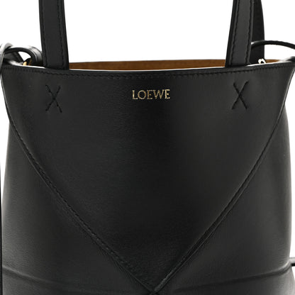 Loewe Shiny Calfskin Mini Puzzle Fold Tote Black 8 of 10