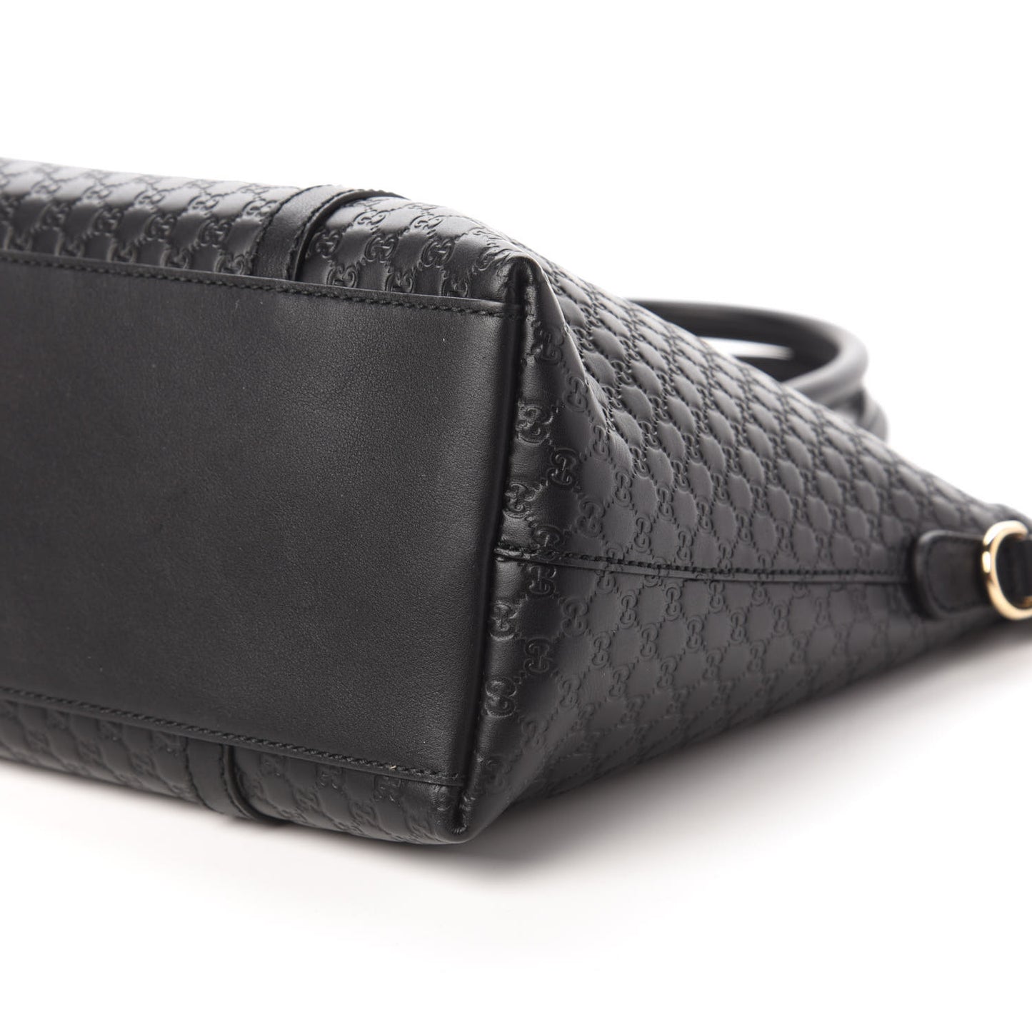 Soft Microguccissima Small Zippered Satchel Black