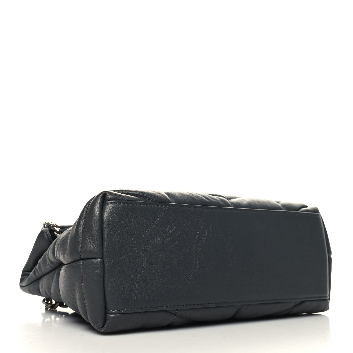 Saint Laurent Lambskin Quilted Small Loulou Puffer Monogram Chain Satchel Concrete 4 of 10