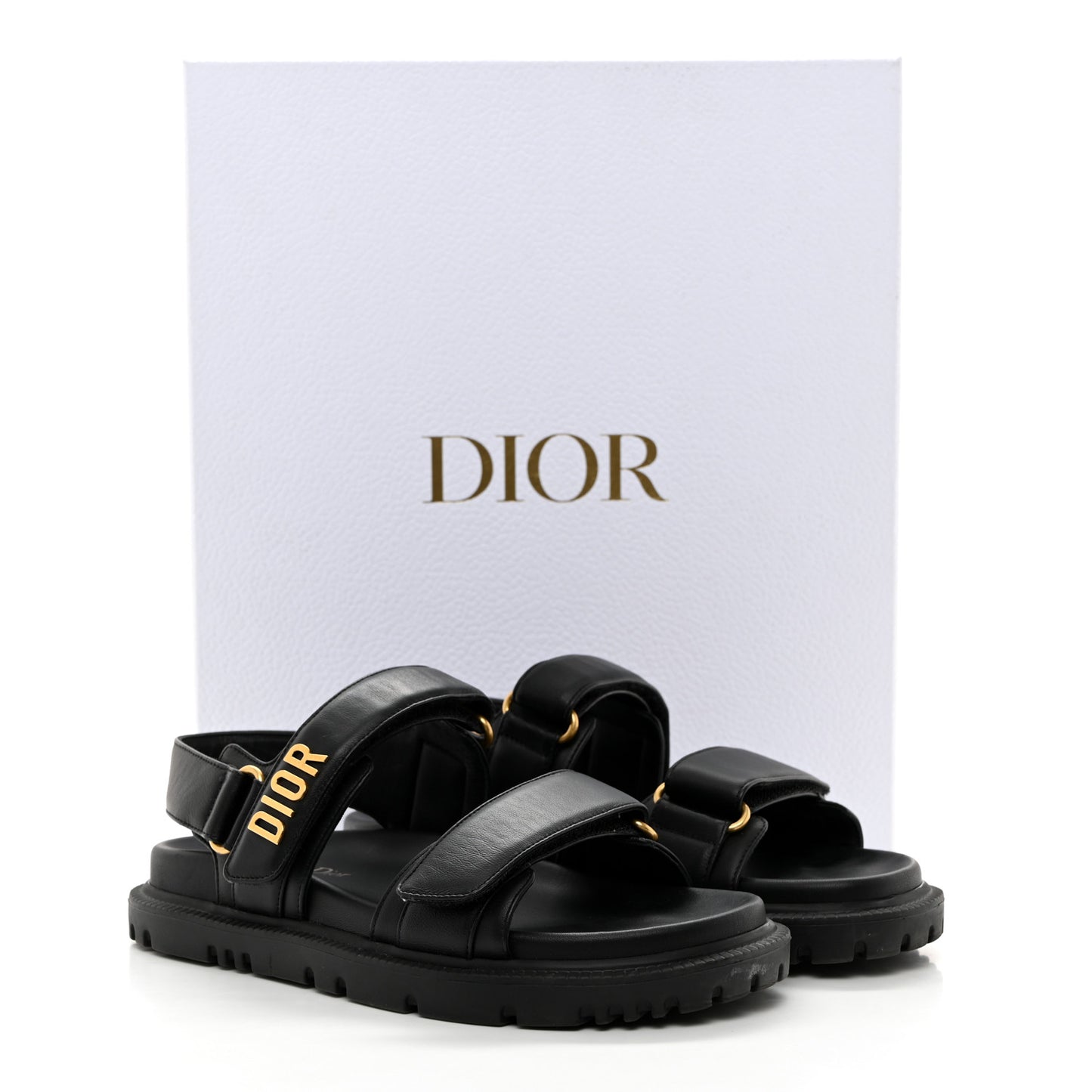 Lambskin Dioract 10mm Sandals 36.5 Black