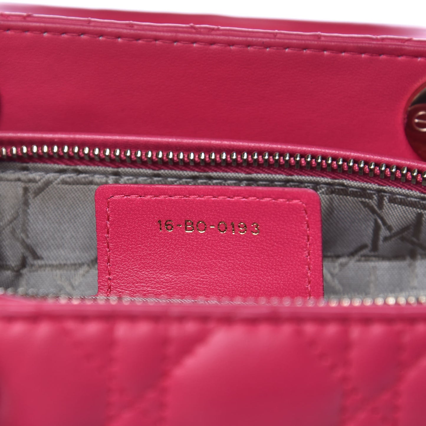 Lambskin Cannage Large Lady Dior Fuchsia