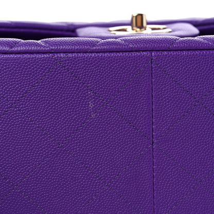 Chanel Caviar Quilted Jumbo Double Flap Dark Purple 12 of 12