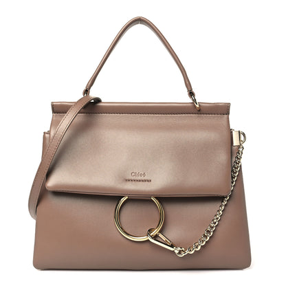 Chloe Calfskin Medium Faye Top Handle Bag Desert Taupe 1 of 12
