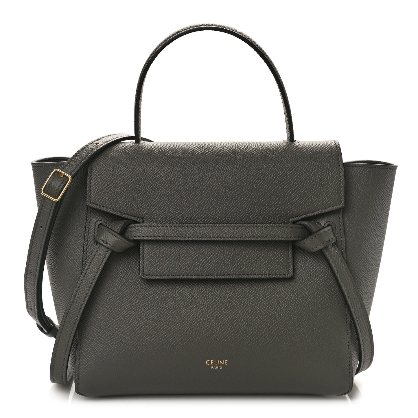 Grained Calfskin Nano Belt Bag Grey