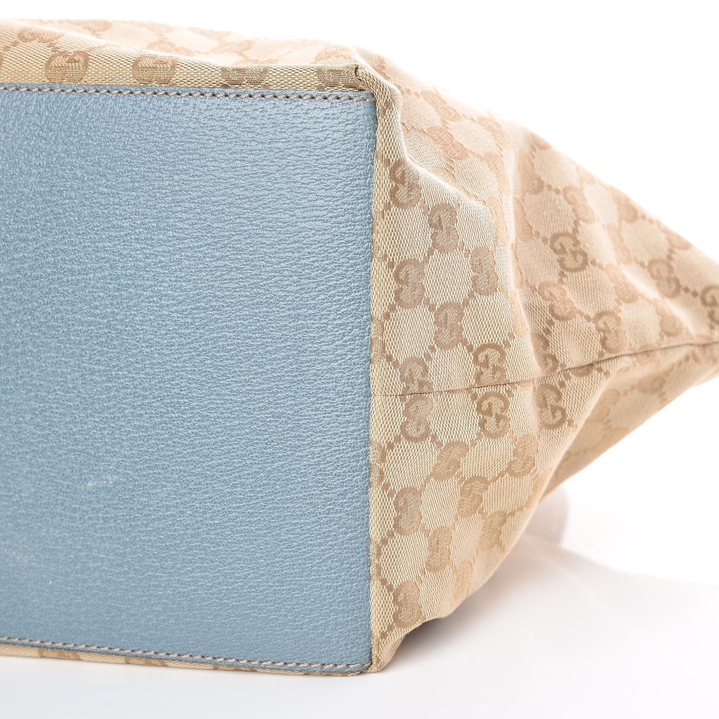 GG Monogram Medium Web Handle Bucket Tote Blue