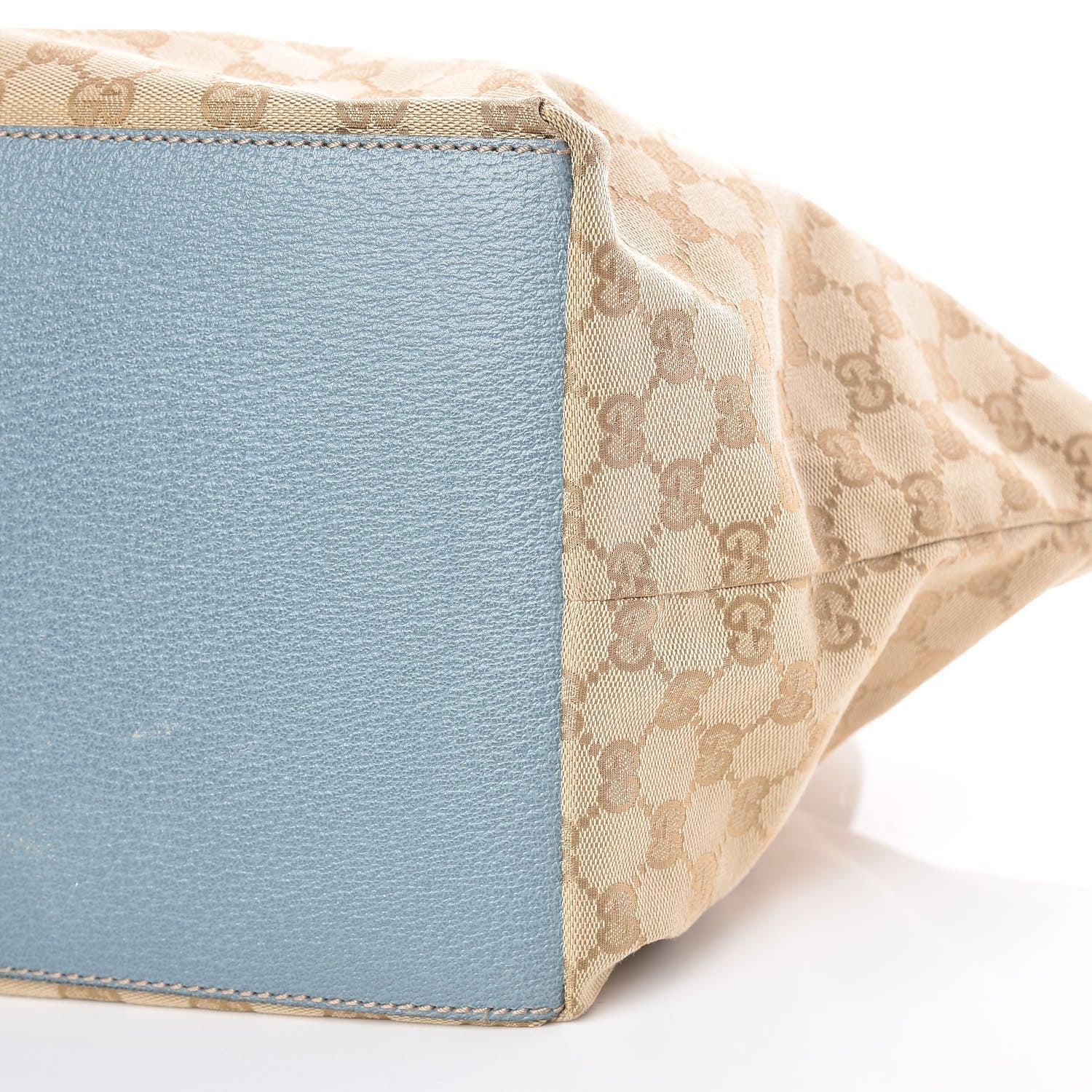 Gucci GG Monogram Medium Web Handle Bucket Tote Blue 6 of 16