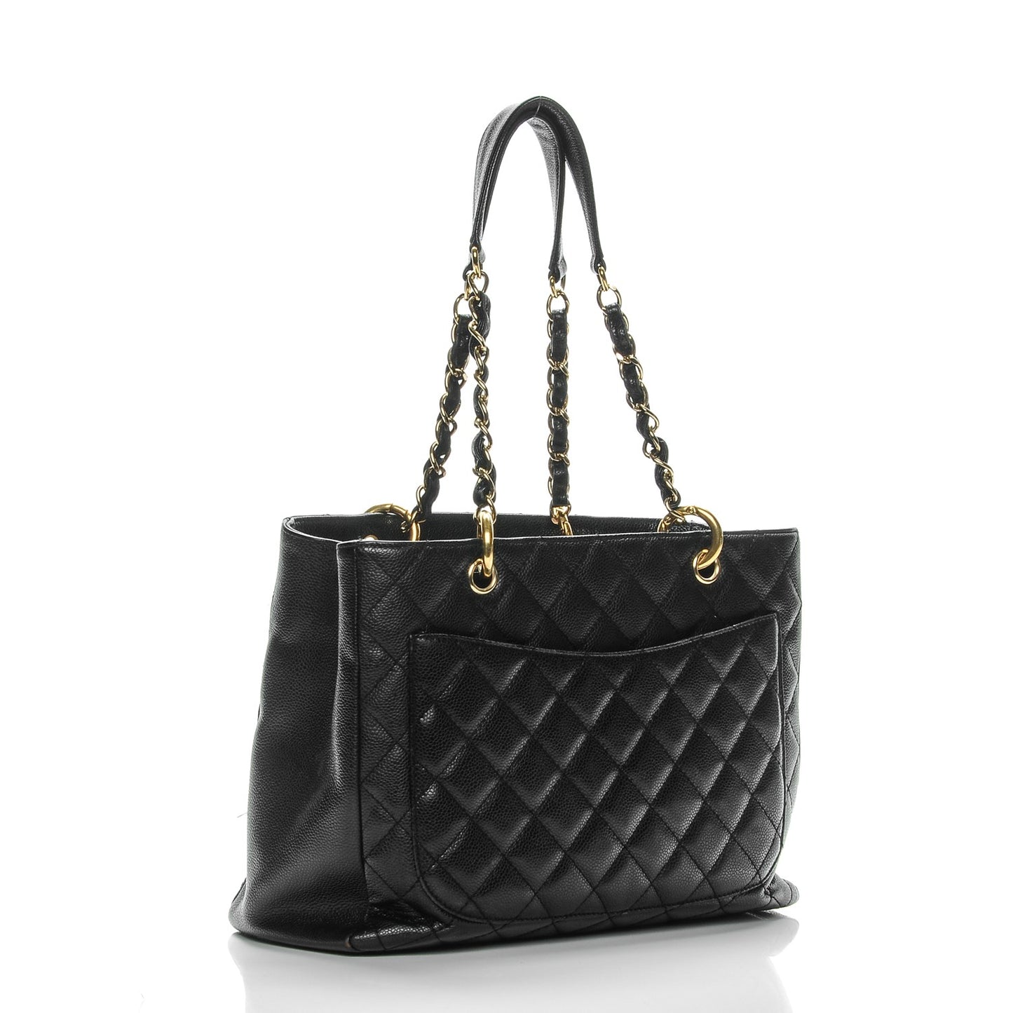 Caviar Quilted Grand Shopping Tote GST Black