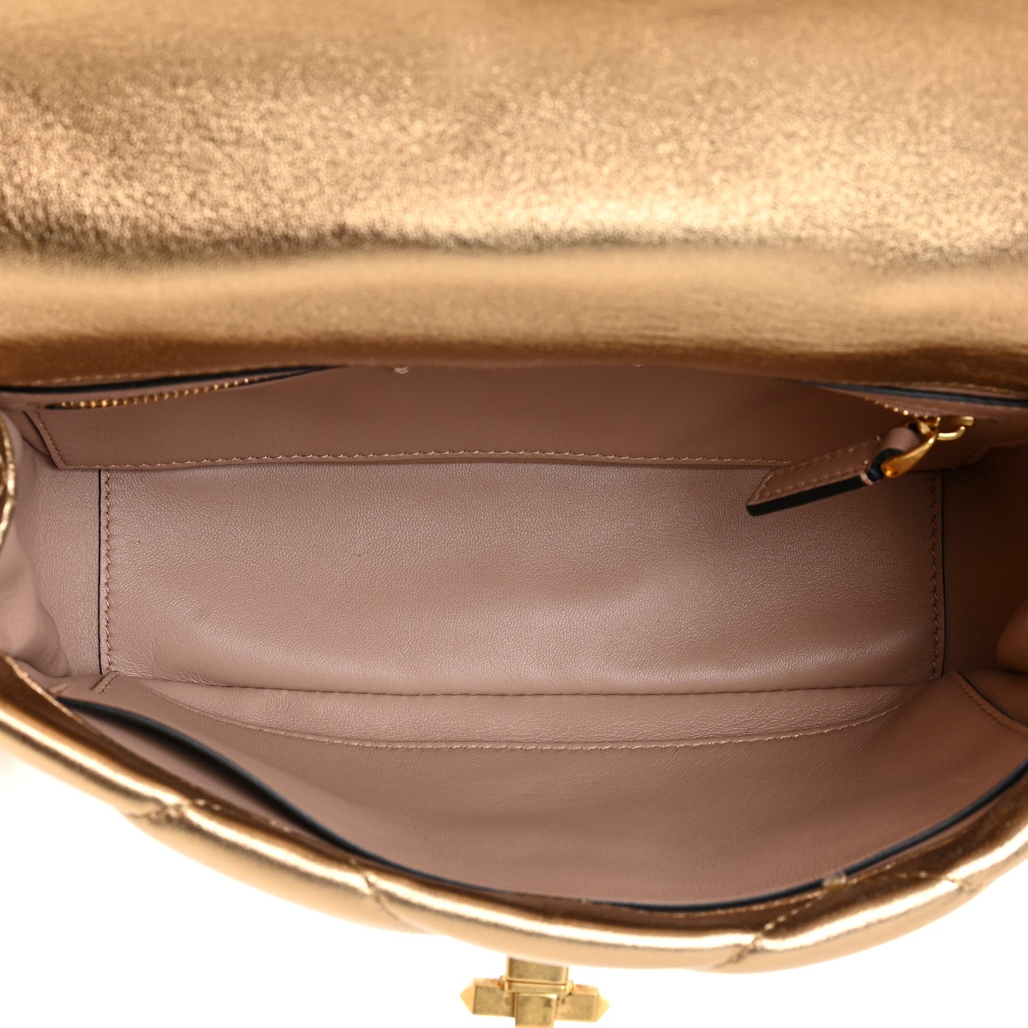 Valentino Garavani Nappa Medium Roman Stud Shoulder Bag Antique Brass 5 of 11