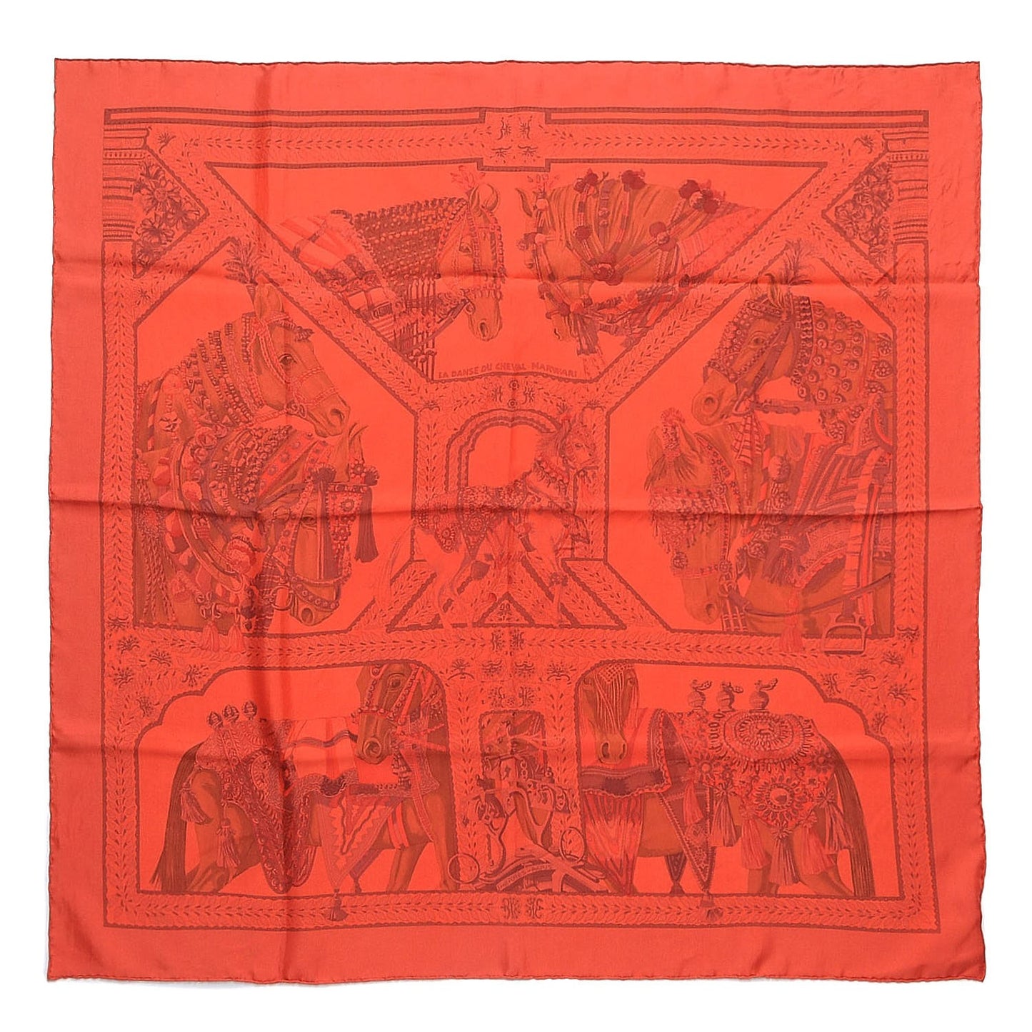 Silk Dip Dye La Danse Du Cheval Marwari Scarf 90 Grenadine Corail Rouge