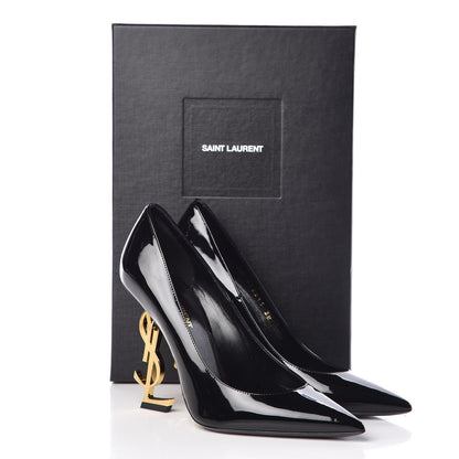 Saint Laurent Patent Calfskin Opyum 110 Pumps 38 Black Gold 10 of 10