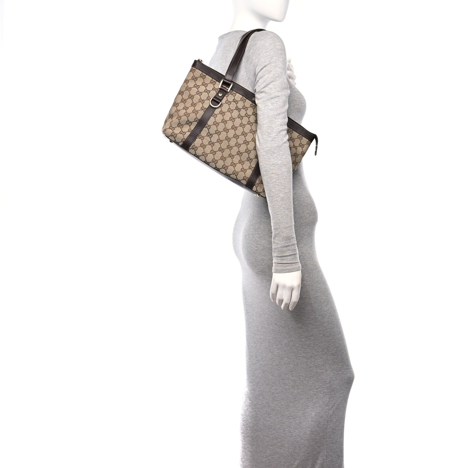 Gucci Monogram Medium Abbey Tote Brown 2 of 10