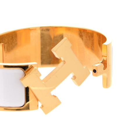Hermes Enamel Wide Clic Clac H Bracelet PM White 5 of 7