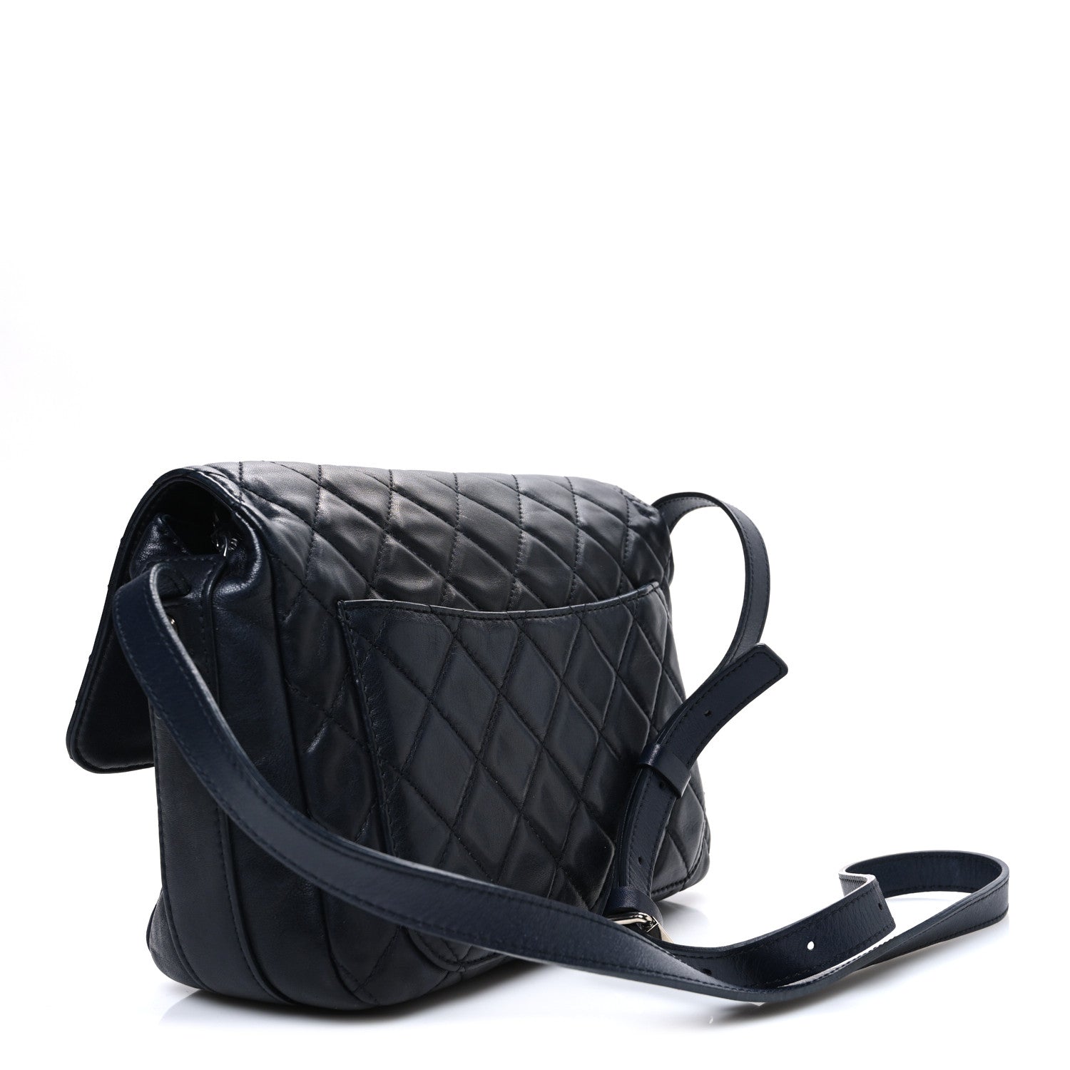 Chanel Lambskin Quilted Messenger Bag Dark Navy 3 of 11