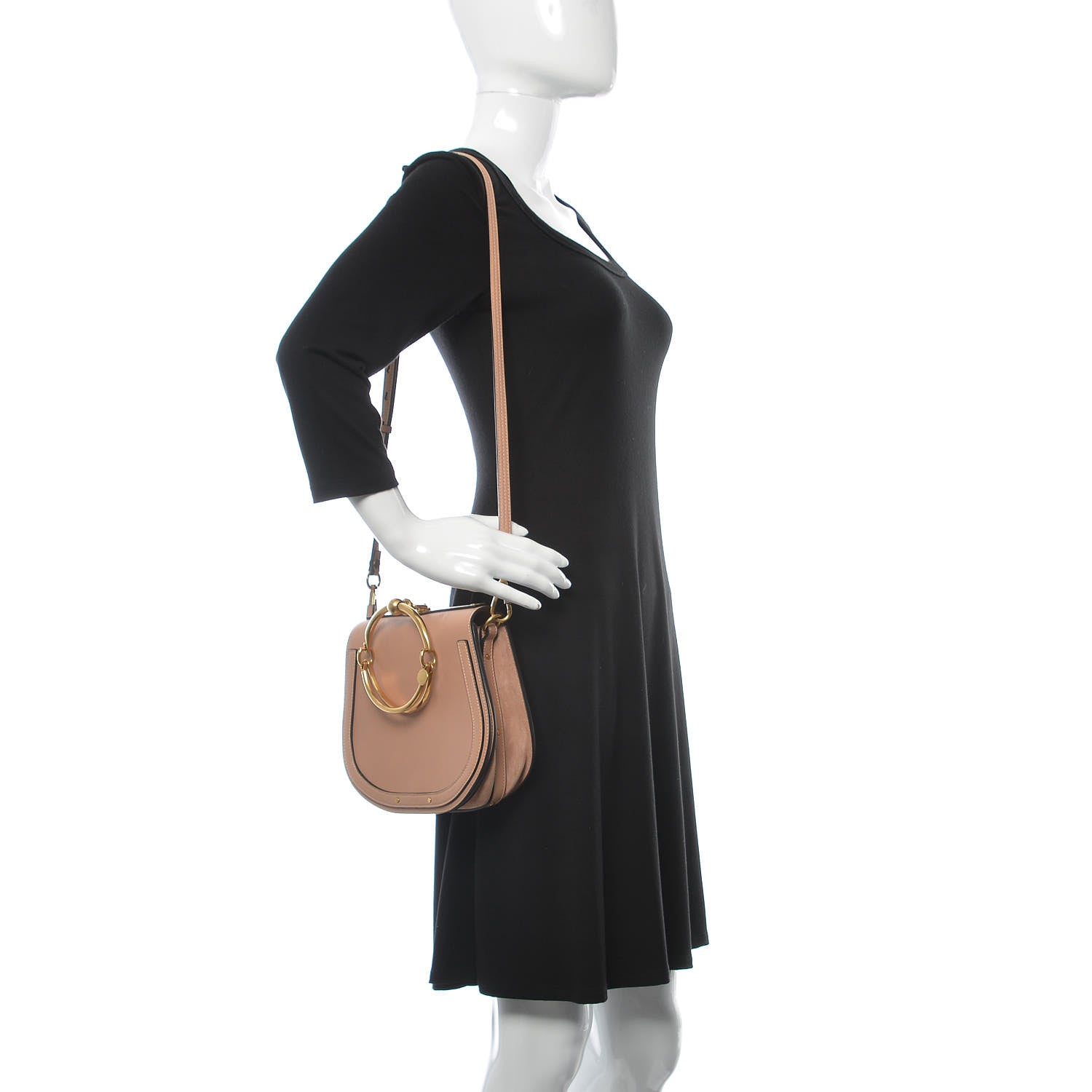 Chloe Calfskin Suede Medium Nile Bracelet Bag Biscotti Beige 2 of 14