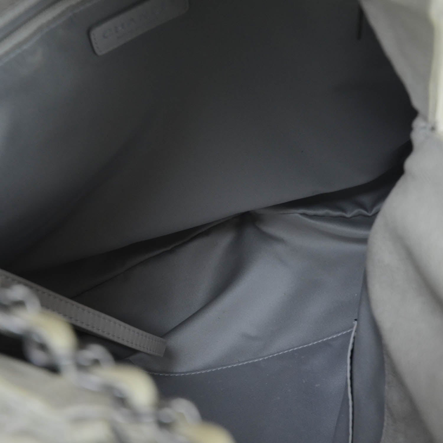 Chanel Caviar Quilted Large Elastic Tote Gray 10 of 10