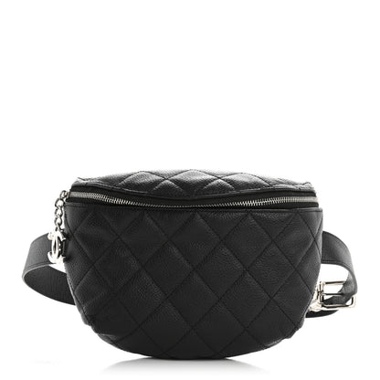 Chanel Grained Calfskin Quilted Waist Belt Bag Black 1 of 12