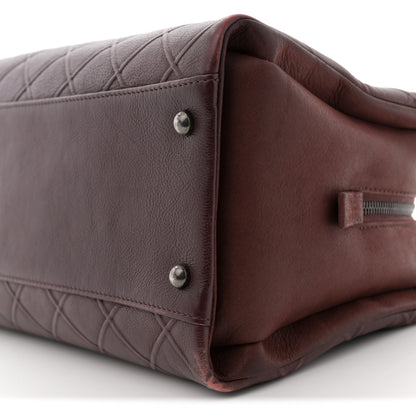 Chanel Calfskin Quilted Tote Burgundy 10 of 13