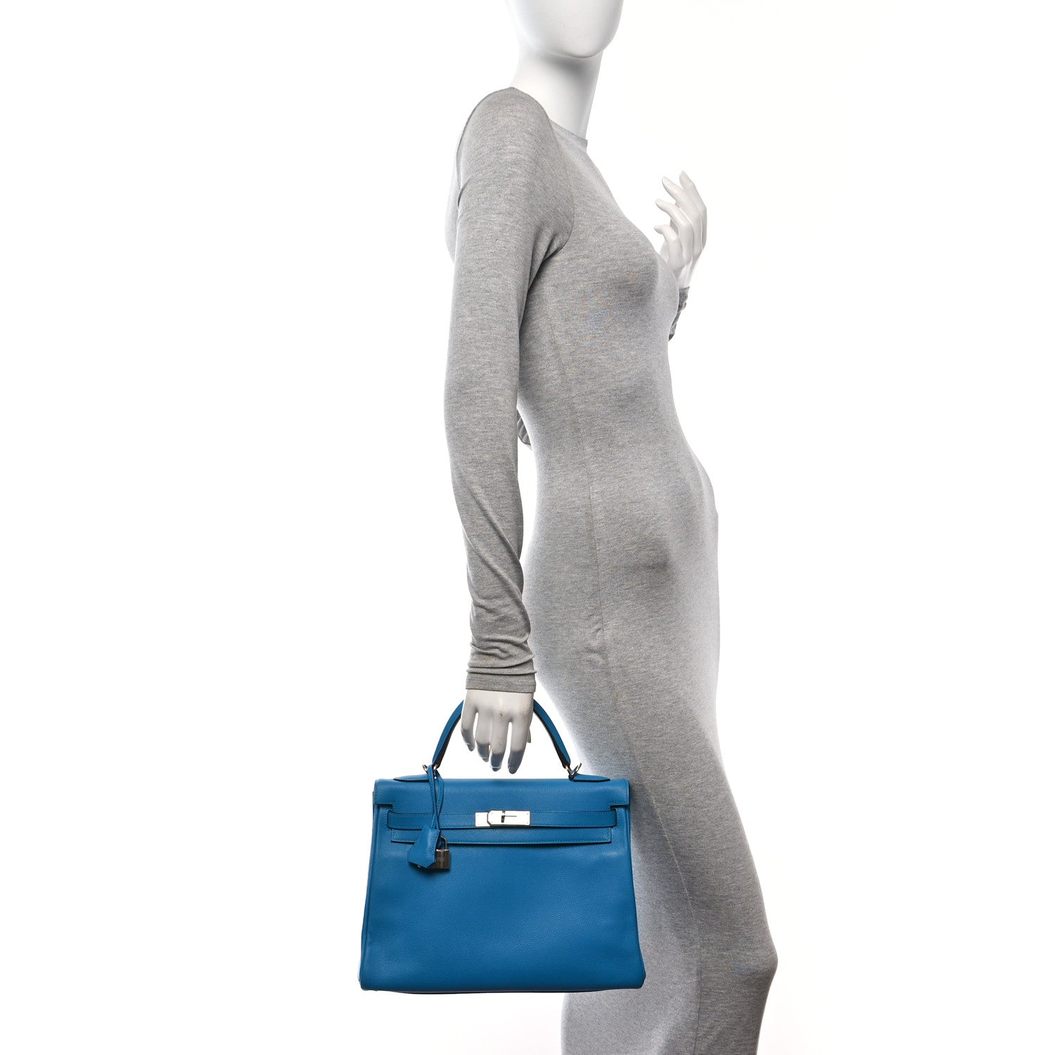 Hermes Evercolor Kelly Retourne 32 Bleu Zanzibar 2 of 10