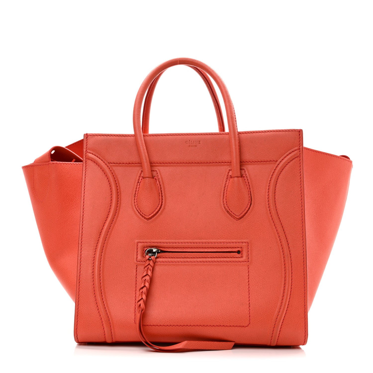Celine Grained Calfskin Medium Phantom Luggage Coral 1 of 9