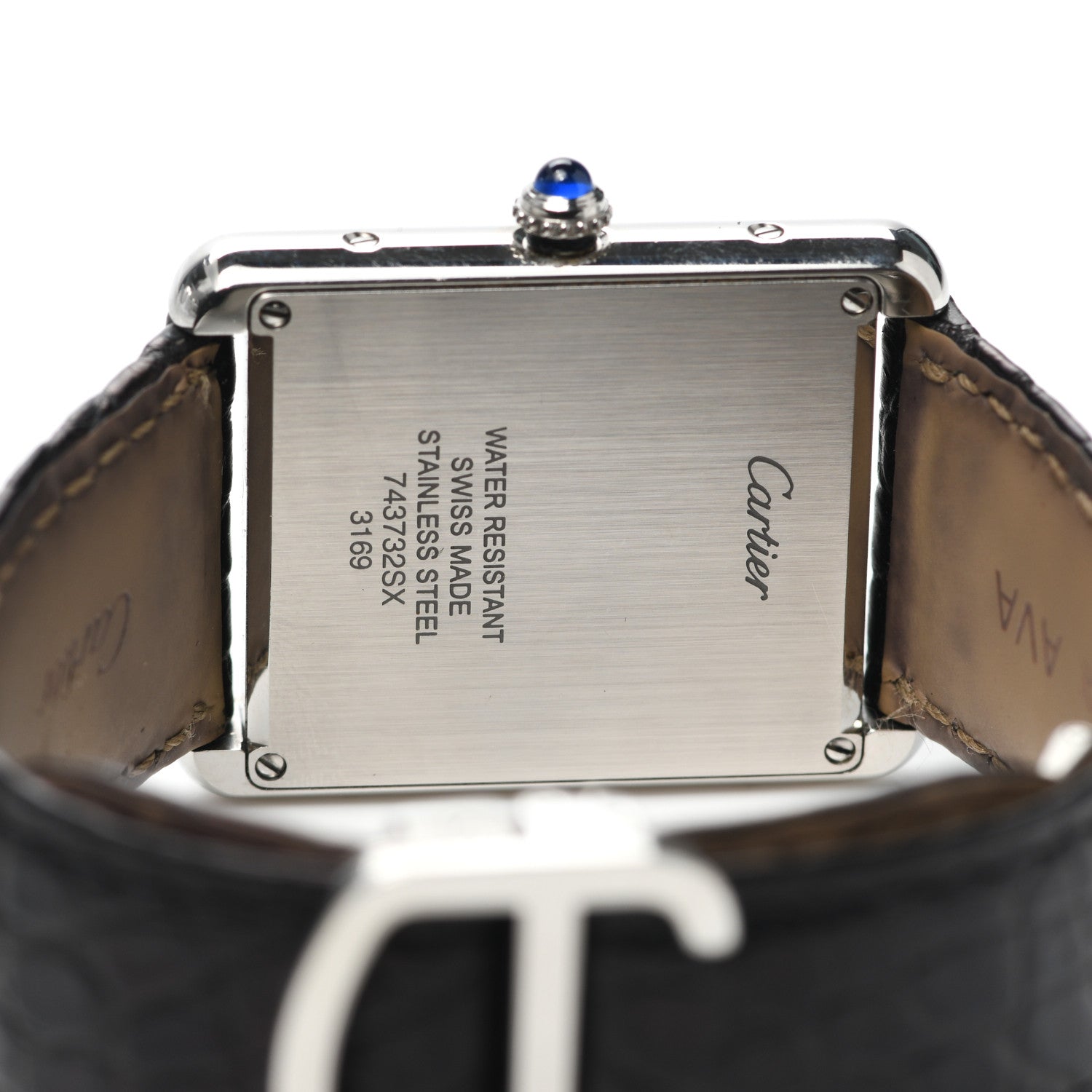Cartier Stainless Steel Alligator 27mm Tank Solo Quartz Watch 4 of 6
