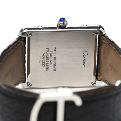 Cartier Stainless Steel Alligator 27mm Tank Solo Quartz Watch 4 of 6