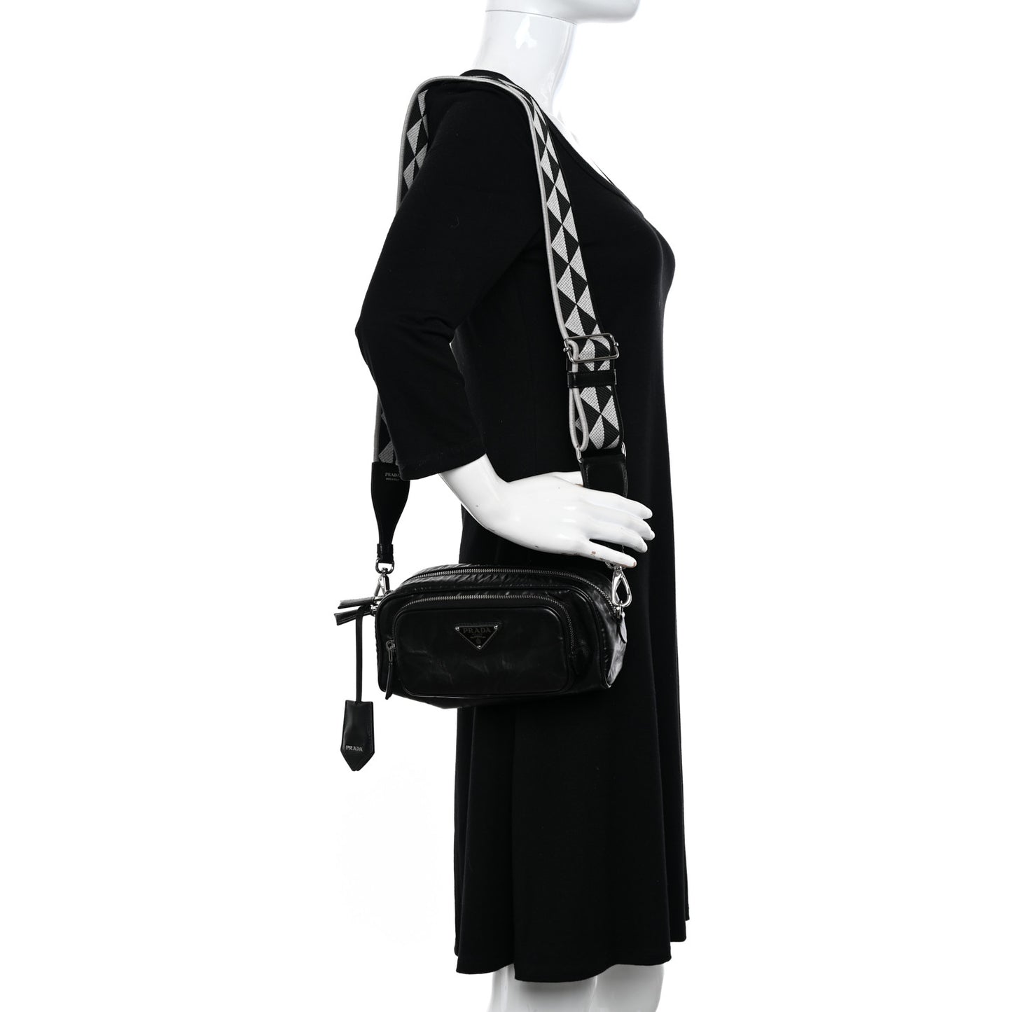 Nappa Antique Multi-Pocket Shoulder Bag Black