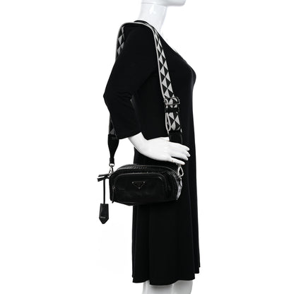 Prada Nappa Antique Multi-Pocket Shoulder Bag Black 2 of 10