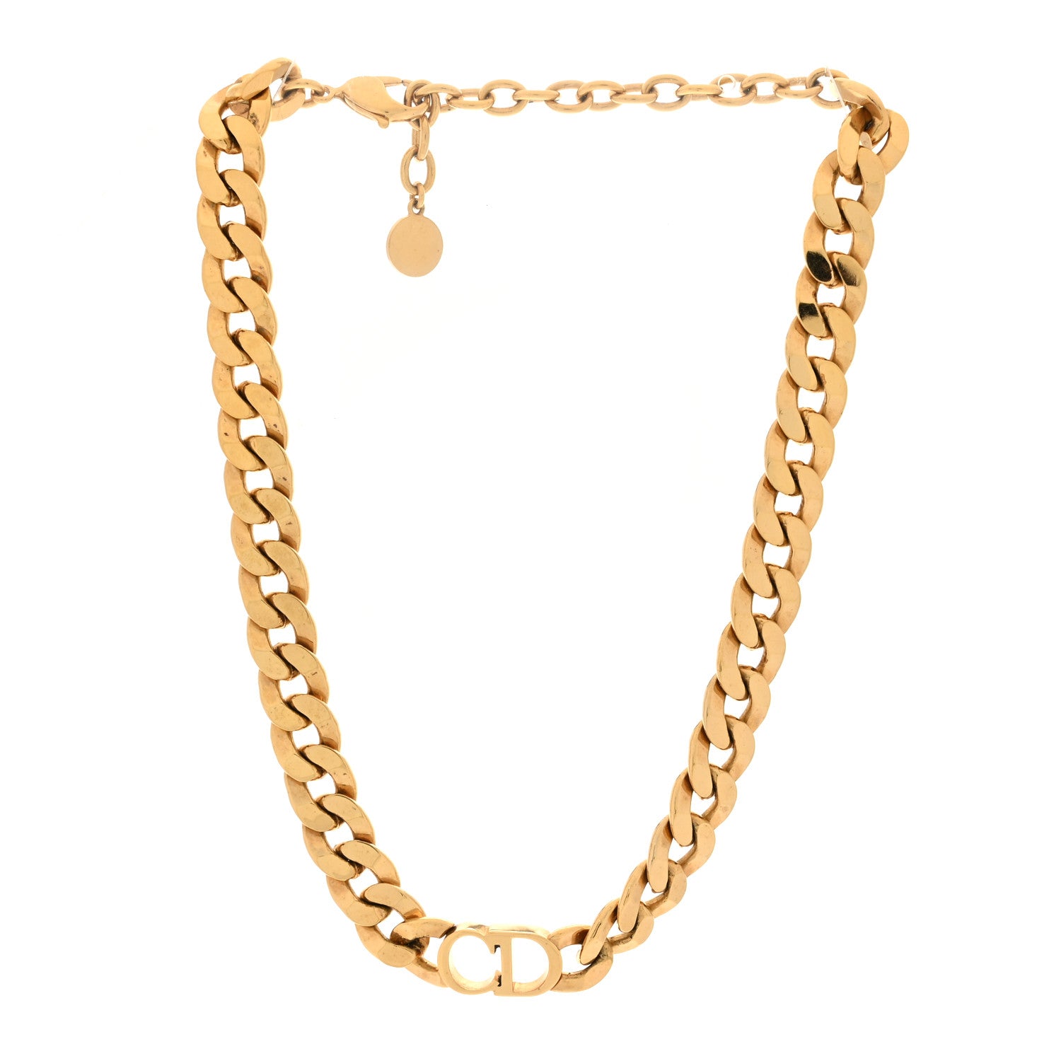 Christian Dior Metal Danseuse Etoile Chain Choker Necklace Gold 3 of 5