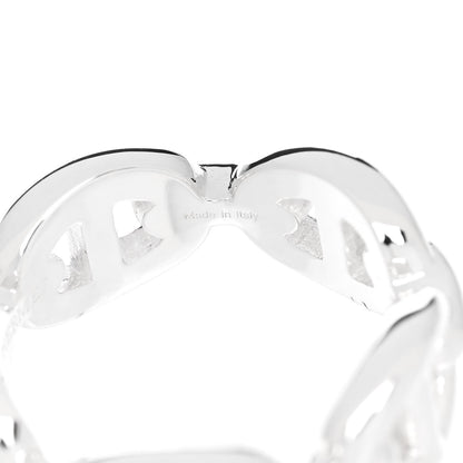 Hermes Sterling Silver PM Chaine d'Ancre Enchainee Band Ring 51 5.75 5 of 9