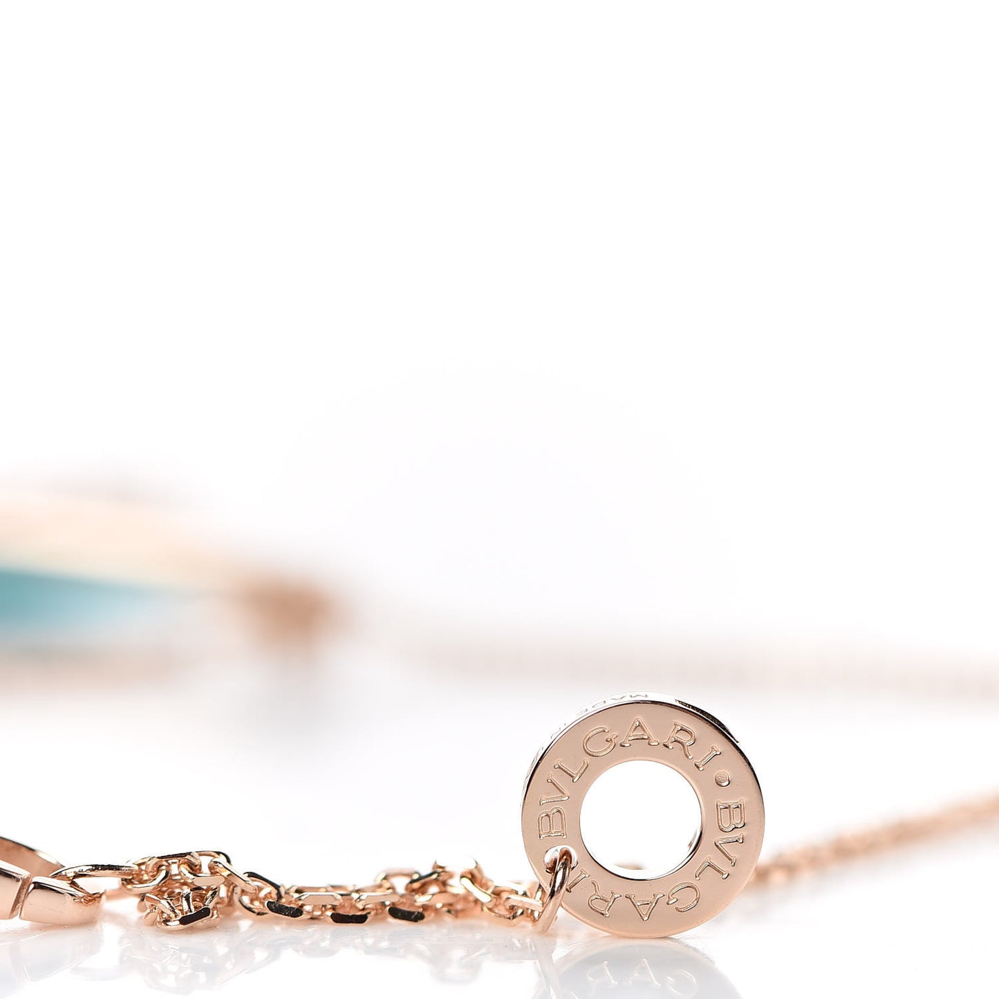 18K Rose Gold Diamond Turquoise Divas' Dream Pendant Necklace
