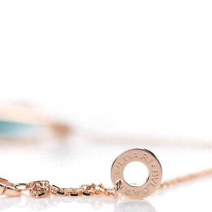 Bulgari 18K Rose Gold Diamond Turquoise Divas' Dream Pendant Necklace 6 of 7
