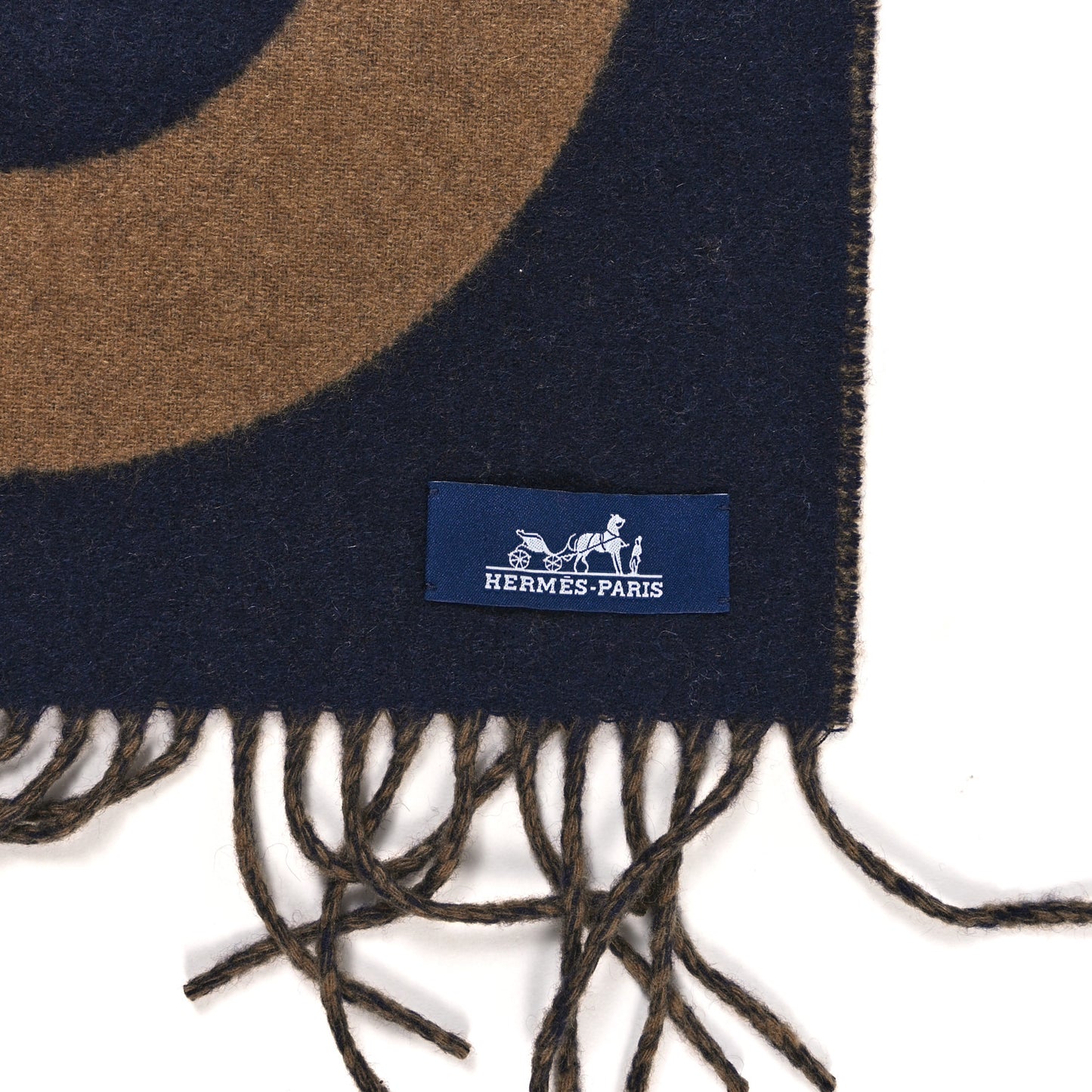 Cashmere Casaque Grand Mors Muffler Marine Bronze