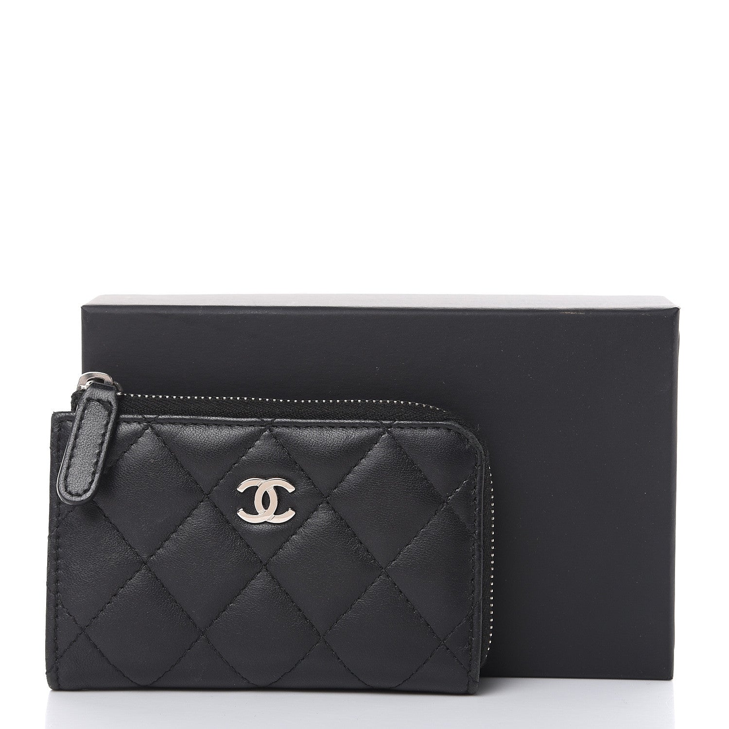 Chanel Lambskin Quilted Key Holder Case Black 12 of 12