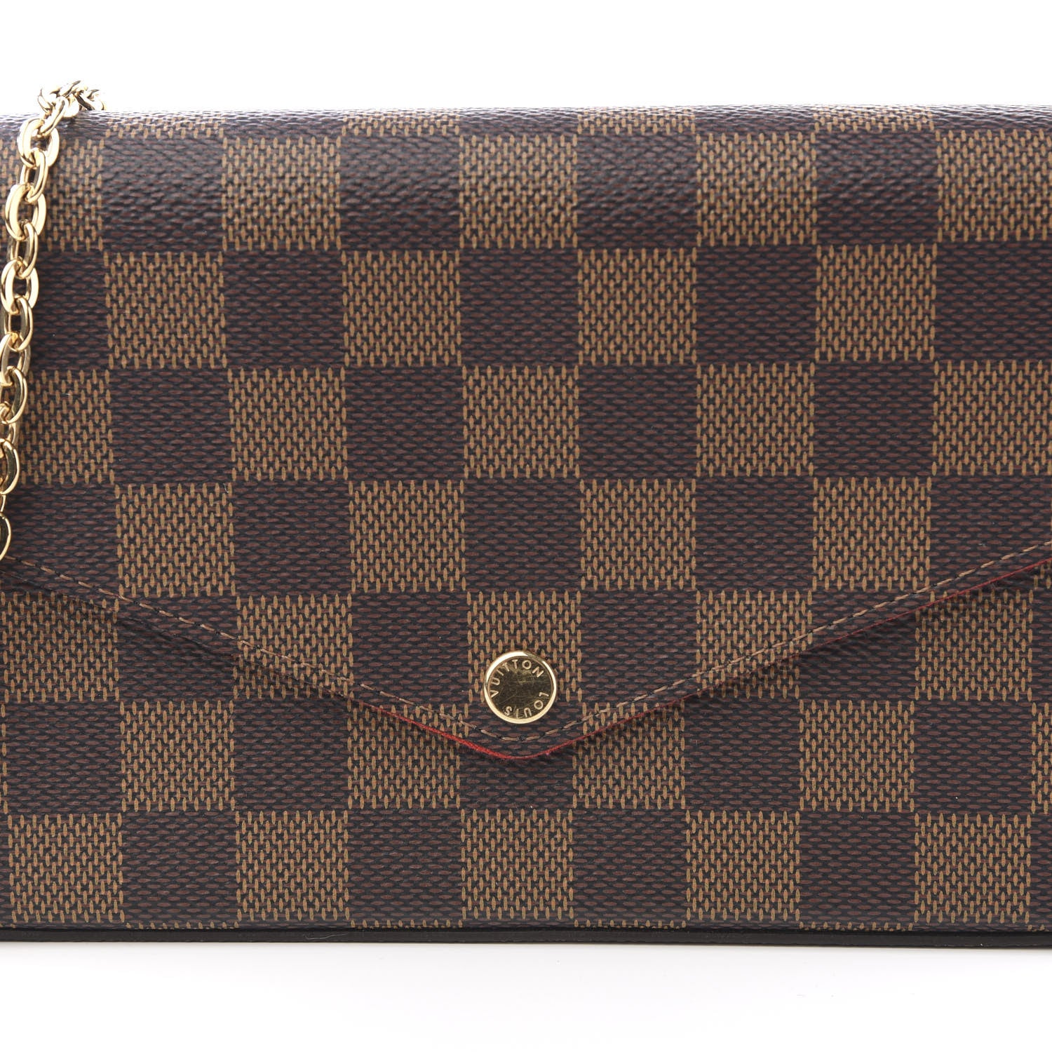 Louis Vuitton Damier Ebene Pochette Felicie Chain Wallet 10 of 11