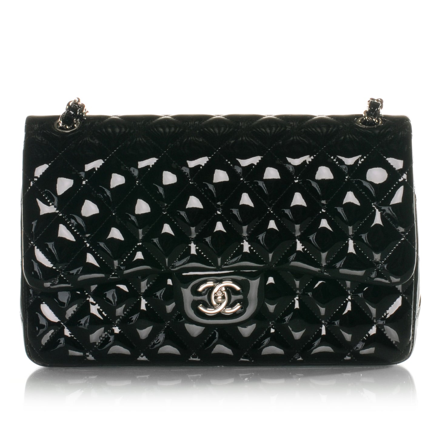 Patent Jumbo Double Flap Black