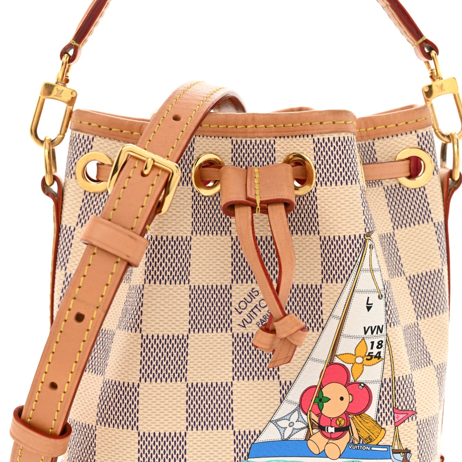 Louis Vuitton Damier Azur Vivienne Sac Nano Noe Dragon Fruit Pink