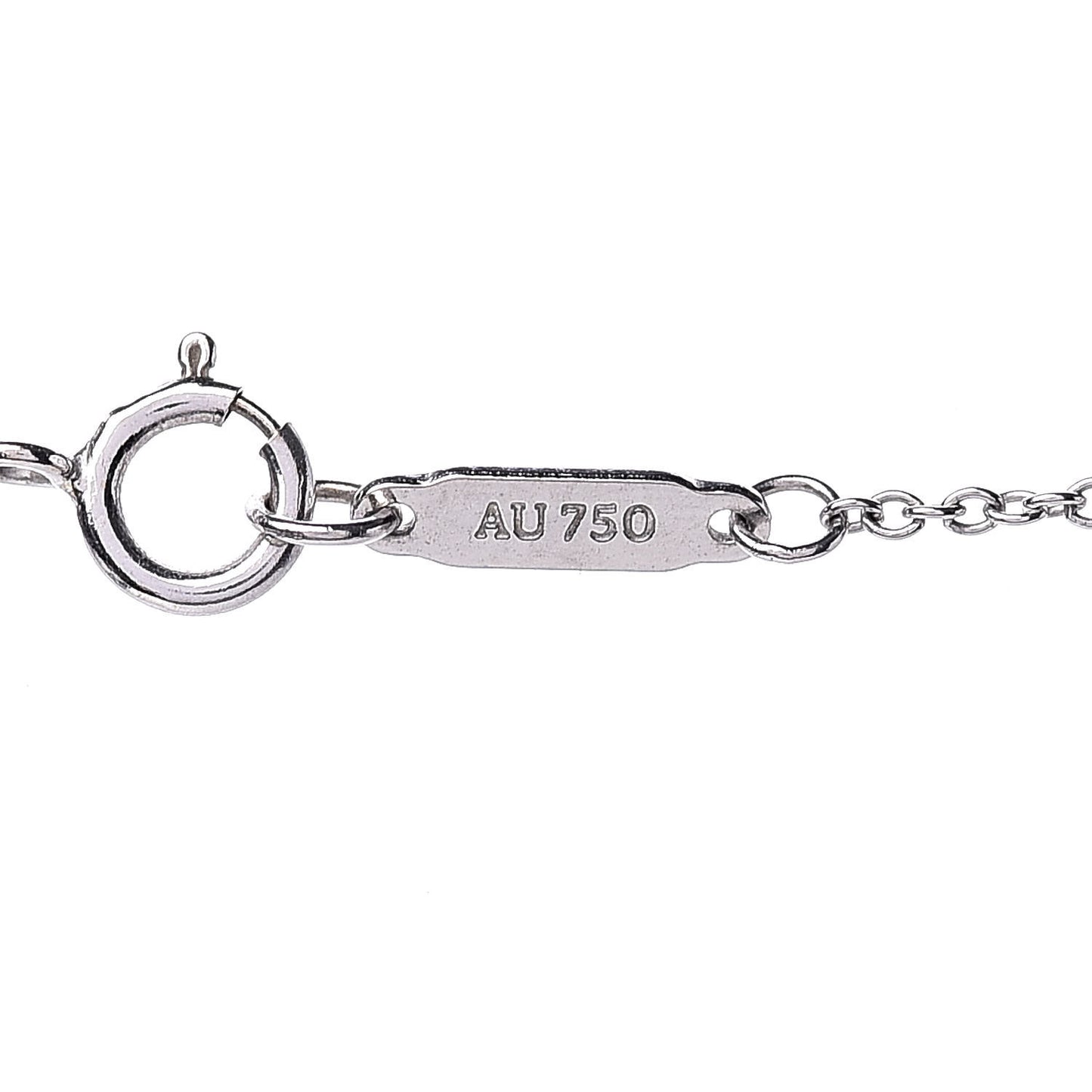 Platinum 18K White Gold Diamond Mini Petals Key Pendant Necklace