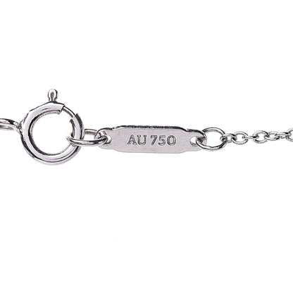 Tiffany Platinum 18K White Gold Diamond Mini Petals Key Pendant Necklace 7 of 8