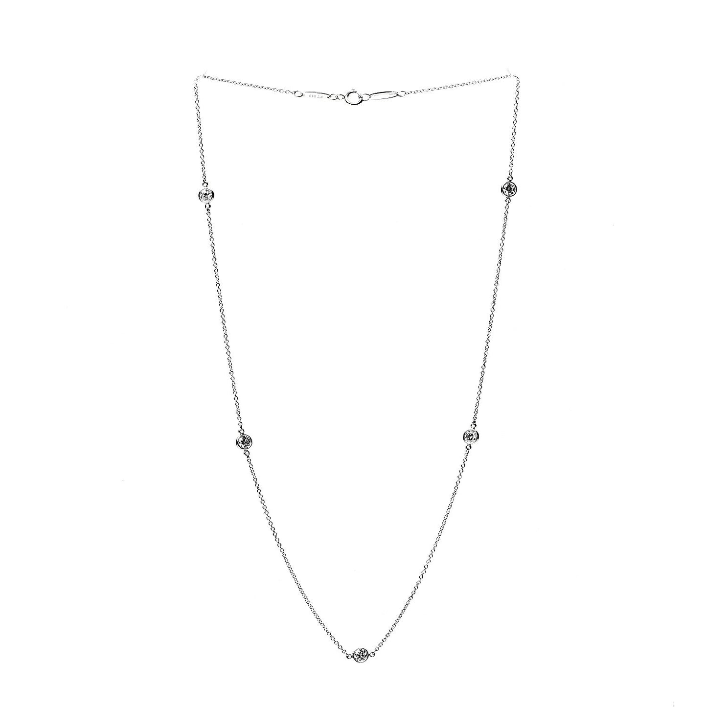 Platinum Elsa Peretti Diamonds by the Yard 5 Station Necklace