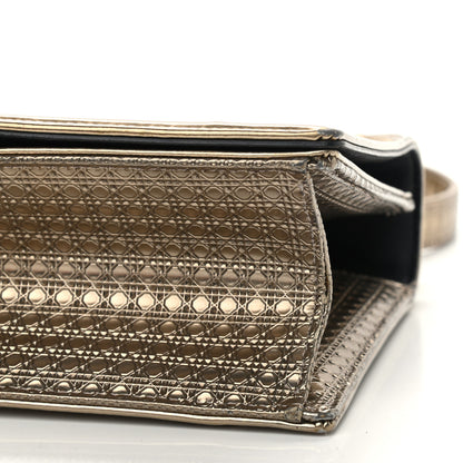 Christian Dior Metallic Patent Micro-Cannage Medium Diorama Flap Bag Gold 10 of 11