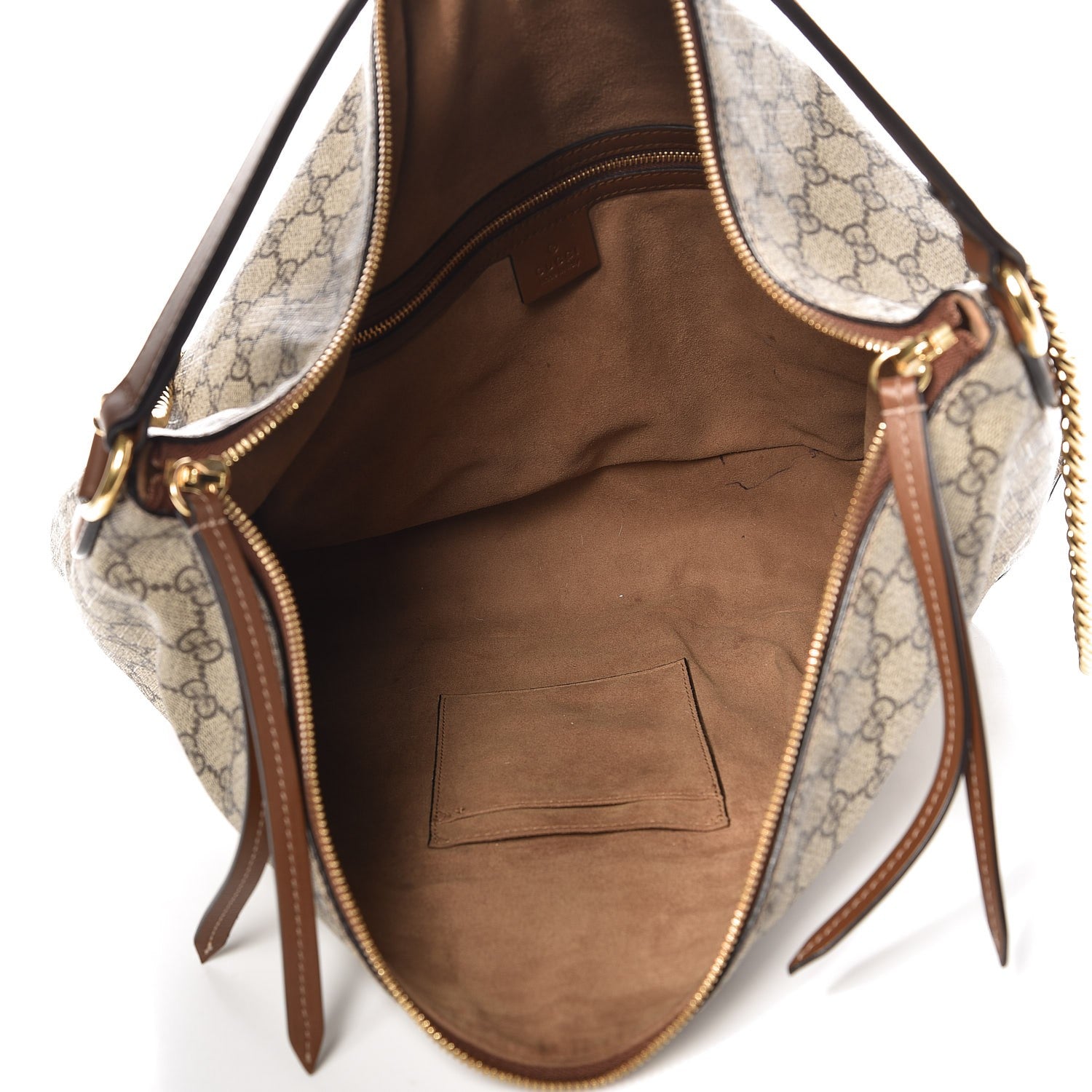 Gucci GG Supreme Monogram Large Linea A Hobo Light Brown 5 of 8