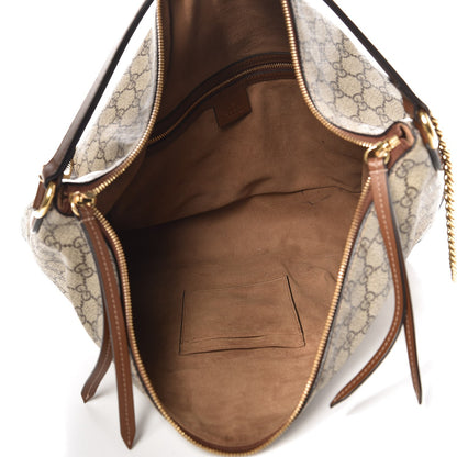 Gucci GG Supreme Monogram Large Linea A Hobo Light Brown 5 of 8